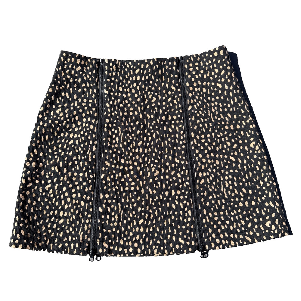 Urban Outfitters Leopard Mini Skirt SP Double Zipper Y2K